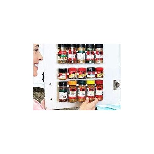  Crazy Chef Spice Clips Spice Gripper Clips Strips Cabinet Holder - Spice Organizer Holds 30 Spice Jars - Pantry and Inside Cabinet Organization 3M Adhesive Strength