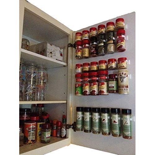  Crazy Chef Spice Clips Spice Gripper Clips Strips Cabinet Holder - Spice Organizer Holds 30 Spice Jars - Pantry and Inside Cabinet Organization 3M Adhesive Strength