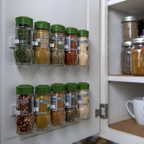  Crazy Chef Spice Clips Spice Gripper Clips Strips Cabinet Holder - Spice Organizer Holds 30 Spice Jars - Pantry and Inside Cabinet Organization 3M Adhesive Strength