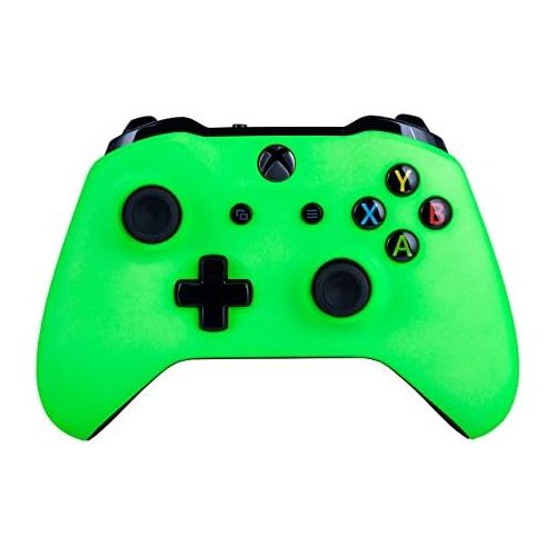  Crazy Controllerz Xbox One S Custom Soft Touch Controller for Microsoft Xbox One S - Soft Touch Feel, Added Grip, and a Neon Green Color - Compatible with all Xbox Series X/S Consoles