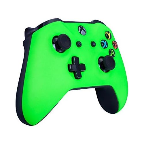  Crazy Controllerz Xbox One S Custom Soft Touch Controller for Microsoft Xbox One S - Soft Touch Feel, Added Grip, and a Neon Green Color - Compatible with all Xbox Series X/S Consoles