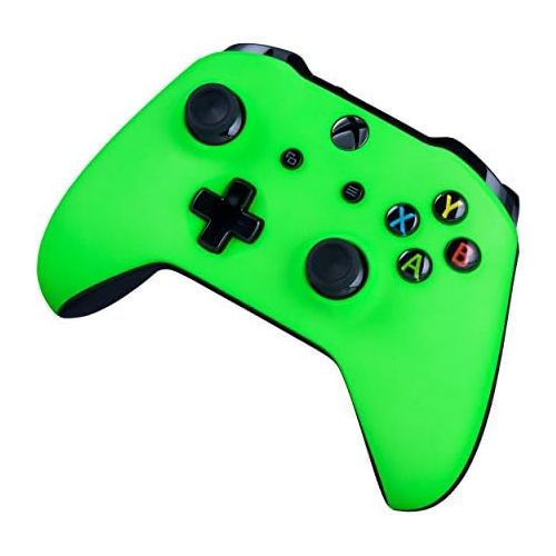  Crazy Controllerz Xbox One S Custom Soft Touch Controller for Microsoft Xbox One S - Soft Touch Feel, Added Grip, and a Neon Green Color - Compatible with all Xbox Series X/S Consoles