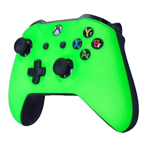  Crazy Controllerz Xbox One S Custom Soft Touch Controller for Microsoft Xbox One S - Soft Touch Feel, Added Grip, and a Neon Green Color - Compatible with all Xbox Series X/S Consoles