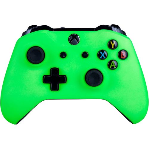  Crazy Controllerz Xbox One S Custom Soft Touch Controller for Microsoft Xbox One S - Soft Touch Feel, Added Grip, and a Neon Green Color - Compatible with all Xbox Series X/S Consoles