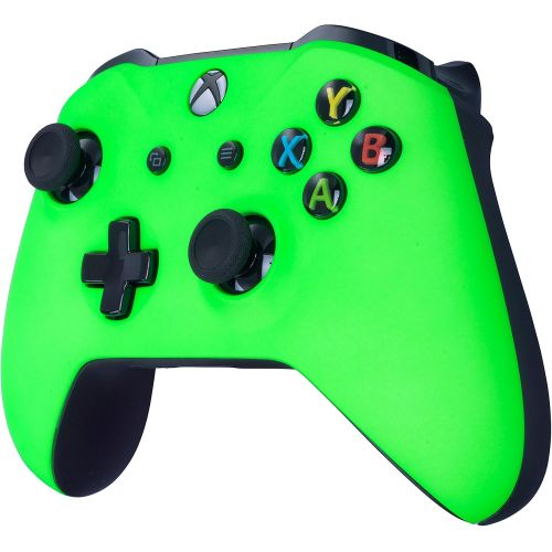  Crazy Controllerz Xbox One S Custom Soft Touch Controller for Microsoft Xbox One S - Soft Touch Feel, Added Grip, and a Neon Green Color - Compatible with all Xbox Series X/S Consoles