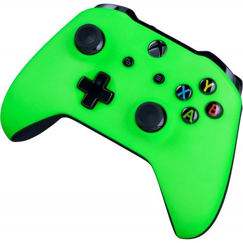  Crazy Controllerz Xbox One S Custom Soft Touch Controller for Microsoft Xbox One S - Soft Touch Feel, Added Grip, and a Neon Green Color - Compatible with all Xbox Series X/S Consoles