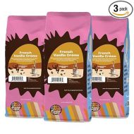 Crazy Cups French Vanilla Coffee, Flavored Ground Coffee (Vanilla Creme), 10 oz Bags, Pack of 3