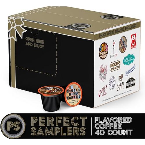  Crazy Cups Flavored Coffee Pods Variety Pack for Keurig K Cups Brewers, Assorted Flavored Coffee Sampler, 40 Count