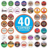 Coffee Pods Variety Pack Sampler, Assorted Single Serve Coffee for Keurig K Cups Coffee Makers, 40 Unique Cups - Great Coffee Gift