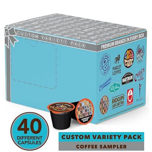  Coffee Pods Variety Pack Sampler, Assorted Single Serve Coffee for Keurig K Cups Coffee Makers, 40 Unique Cups - Great Coffee Gift