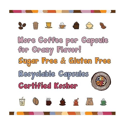  Crazy Cups Flavored Coffee for Keurig K-Cup Machines, Decaf Chocolate Coconut Dream, Hot or Iced Coffee, 80 Single Serve, Recyclable Pods