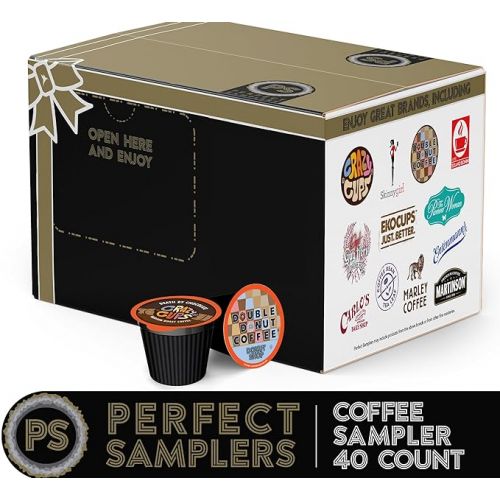  Coffee Pods Variety Pack Sampler, Coffee Lovers Single-Serve Capsules & Pods For Keurig K Cup Machines, Assorted Variety Pack, 40 Count