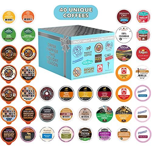  Crazy Cups Coffee Pods Variety Pack Sampler, Assorted Single Serve Coffee for Keurig K Cups Coffee Makers, 40 Unique Cups - Great Coffee Gift