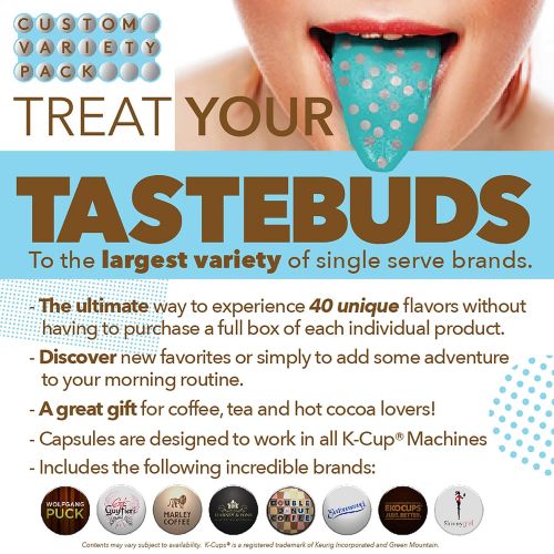  Crazy Cups Coffee Pods Variety Pack Sampler, Assorted Single Serve Coffee for Keurig K Cups Coffee Makers, 40 Unique Cups - Great Coffee Gift