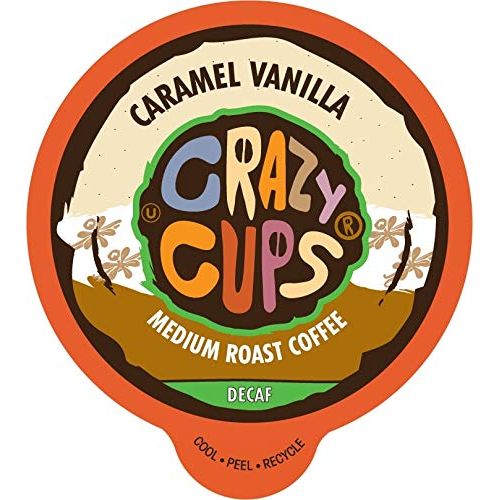  Crazy Cups Flavored Single-Serve Coffee for Keurig K-Cups Machines, Decaf Caramel Vanilla, 80 Pods per Box