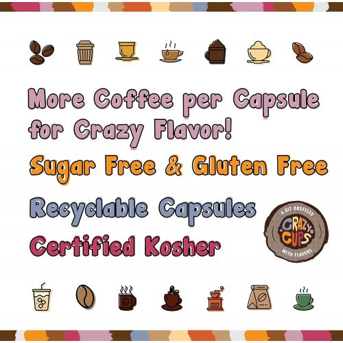  Crazy Cups Flavored Single-Serve Coffee for Keurig K-Cups Machines, Decaf Caramel Vanilla, 80 Pods per Box