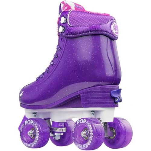  Crazy Skates Adjustable Roller Skates for Girls and Boys - Glitter Pop Collection - Size Adjustable to fit Four Sizes