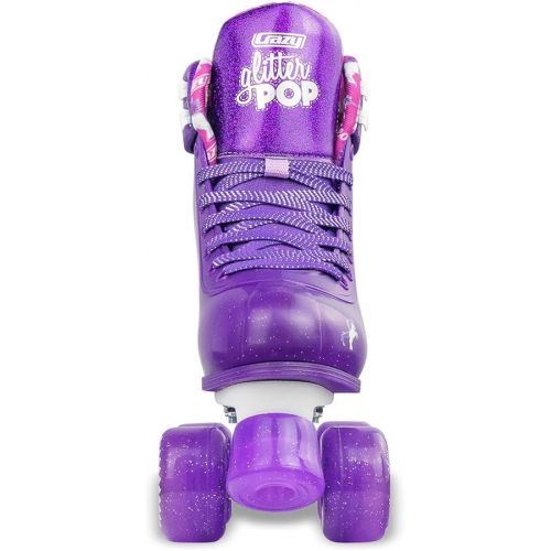  Crazy Skates Adjustable Roller Skates for Girls and Boys - Glitter Pop Collection - Size Adjustable to fit Four Sizes