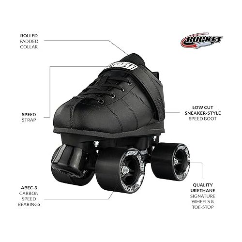  Crazy Skates Rocket Roller Skates - Quad Skates for Men and Women