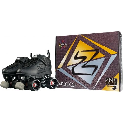  Crazy Skates Zoom Roller Skates - High Performance Speed Skates - Black