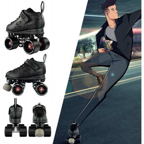  Crazy Skates Zoom Roller Skates - High Performance Speed Skates - Black