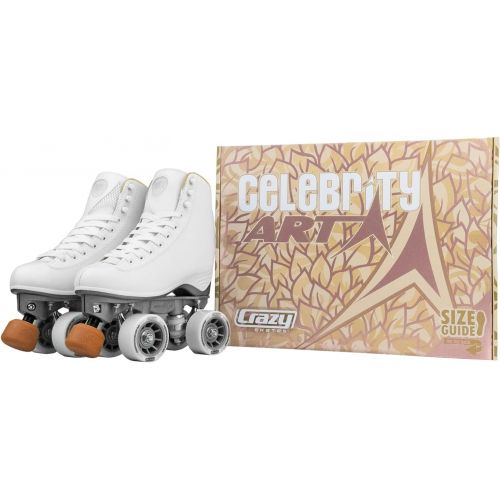  Crazy Skates Celebrity Art Roller Skates - Classic High White Artistic Quad Skate