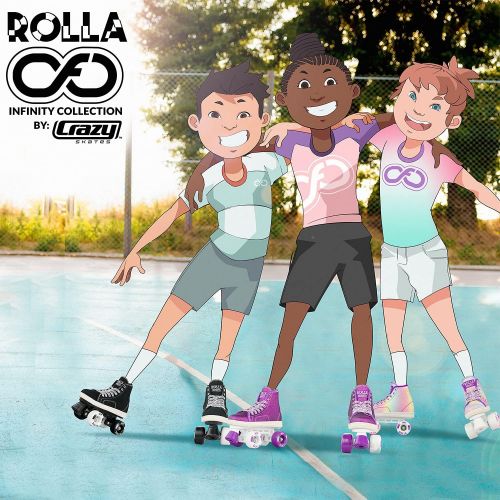  Crazy Skates Rolla Roller Skates for Boys and Girls - Sneaker-Style Kids Quad Skates