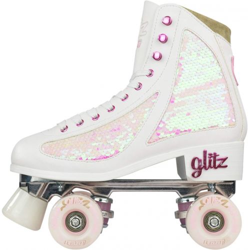  Crazy Skates Glitz Roller Skates Adjustable or Fixed Sizes Glitter Sparkle Quad Skates for Women and Girls