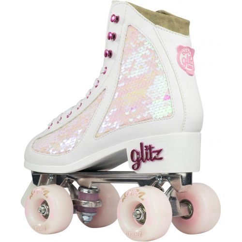  Crazy Skates Glitz Roller Skates Adjustable or Fixed Sizes Glitter Sparkle Quad Skates for Women and Girls