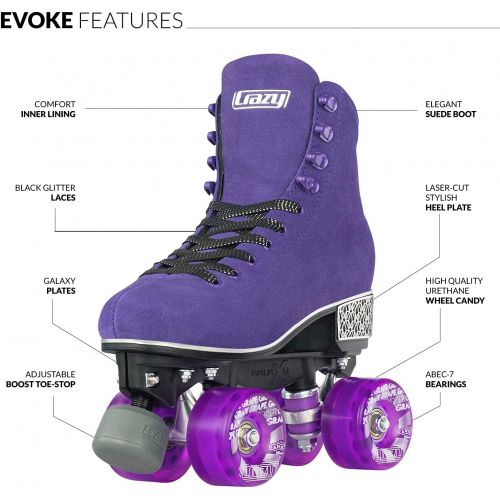  Crazy Skates Evoke Roller Skates for Women - Stylish Suede Quad Skates