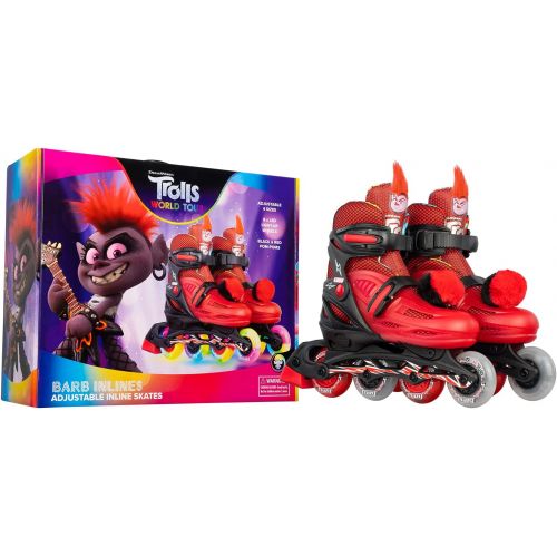  Crazy Skates Trolls Size Adjustable Inline Skates - Featuring Poppy or Barb from Trolls World Tour