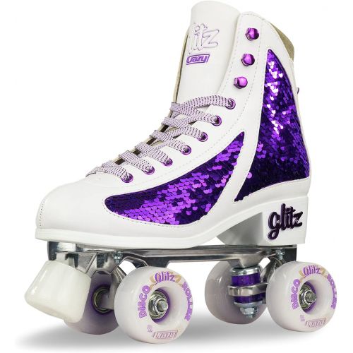  [아마존베스트]Crazy Skates Glitz Roller Skates for Women and Girls - Dazzling Glitter Sparkle Quad Skates