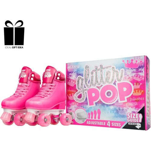  [아마존베스트]Crazy Skates Adjustable Roller Skates for Girls and Boys - Glitter Pop Collection