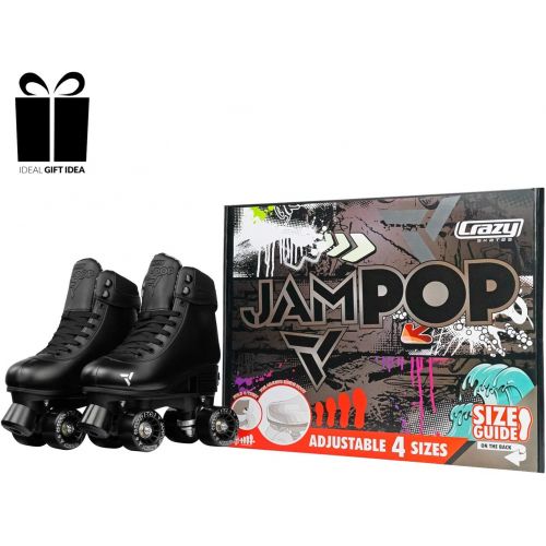  [아마존베스트]Crazy Skates Adjustable Roller Skates for Boys and Girls - Adjusts to Fit 4 Shoe Sizes - Jam Pop Series