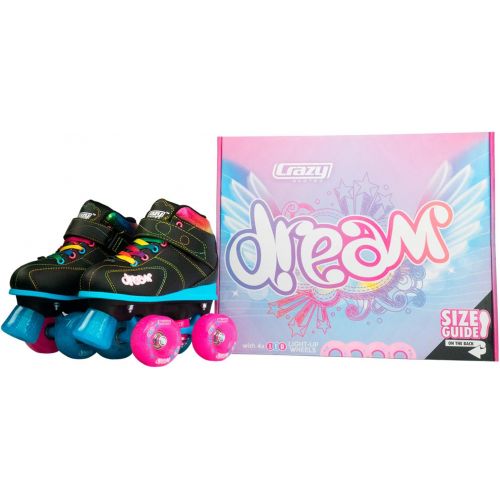  Crazy Skates Dream Roller Skates for Girls with LED Light-up Wheels