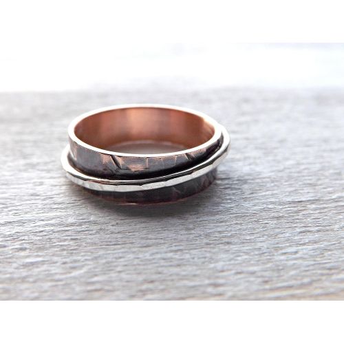  CrazyAss Jewelry Designs copper silver ring, hammered ring copper silver ring, rustic mens ring, unqiue copper ring, cool mens ring, forged copper ring unique anniversary gift