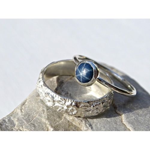  CrazyAss Jewelry Designs star sapphire engagement ring, delicate sapphire ring silver, silver ring blue sapphire, unique wedding ring sapphire, fine star sapphire ring, September birthstone ring, sapphire