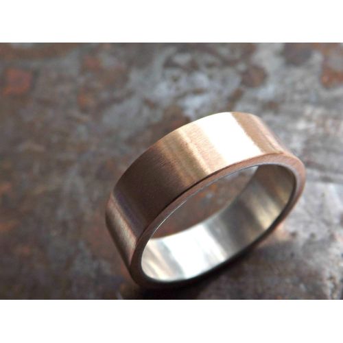  CrazyAss Jewelry Designs mens wedding band, bronze wedding ring, mens personalized ring, mens ring silver bronze, rustic wedding band, silver bronze ring, rustic mens ring anniversary gift