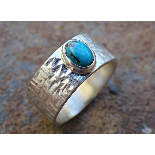  CrazyAss Jewelry Designs turquoise mens ring silver proposal ring, wide mens ring turquoise, rustic silver ring gemstone mens promise ring cross hammered silver ring anniversary gift
