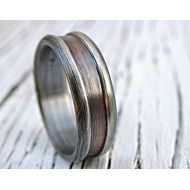 CrazyAss Jewelry Designs architectural ring bronze silver, mens ring two tone, mens wedding band bronze, ring bronze anniversary gift, rustic mens promise ring mixed metal