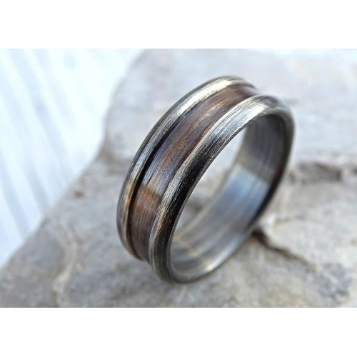  CrazyAss Jewelry Designs architectural ring bronze silver, mens ring two tone, mens wedding band bronze, ring bronze anniversary gift, rustic mens promise ring mixed metal