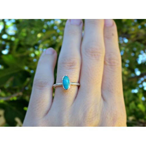  CrazyAss Jewelry Designs blue turquoise ring silver, American turquoise engagement ring, delicate ring turquoise, ring December birthstone, modern turquoise ring anniversary gift