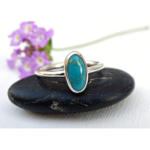  CrazyAss Jewelry Designs blue turquoise ring silver, American turquoise engagement ring, delicate ring turquoise, ring December birthstone, modern turquoise ring anniversary gift