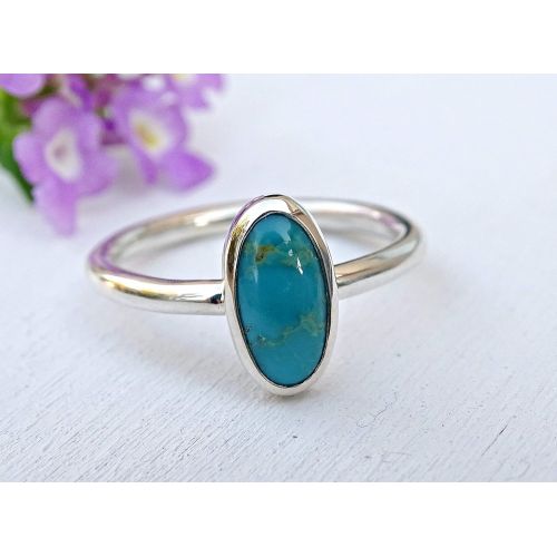  CrazyAss Jewelry Designs blue turquoise ring silver, American turquoise engagement ring, delicate ring turquoise, ring December birthstone, modern turquoise ring anniversary gift