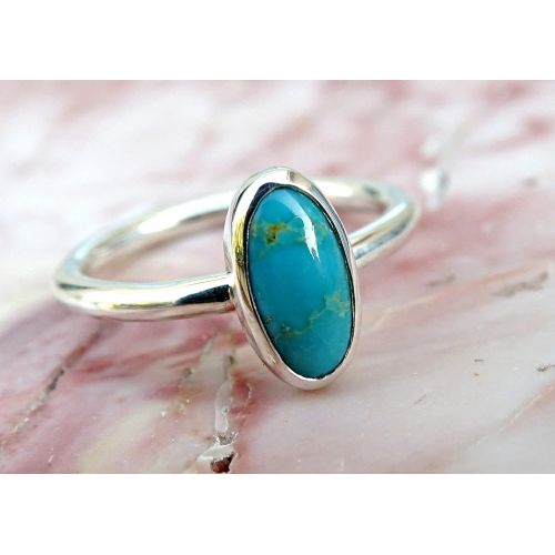  CrazyAss Jewelry Designs blue turquoise ring silver, American turquoise engagement ring, delicate ring turquoise, ring December birthstone, modern turquoise ring anniversary gift