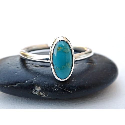  CrazyAss Jewelry Designs blue turquoise ring silver, American turquoise engagement ring, delicate ring turquoise, ring December birthstone, modern turquoise ring anniversary gift