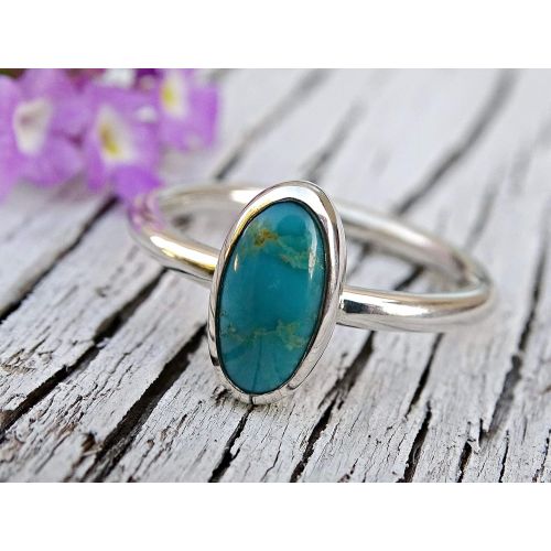  CrazyAss Jewelry Designs blue turquoise ring silver, American turquoise engagement ring, delicate ring turquoise, ring December birthstone, modern turquoise ring anniversary gift