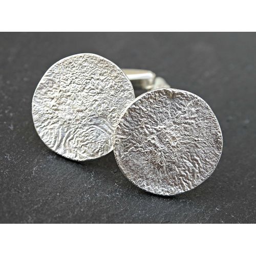  CrazyAss Jewelry Designs unique silver cuff links round, mens cuff links sterling silver reticulated surface, wedding cufflinks groom, unique gift fathers day gift for husband, anniversary gift for him