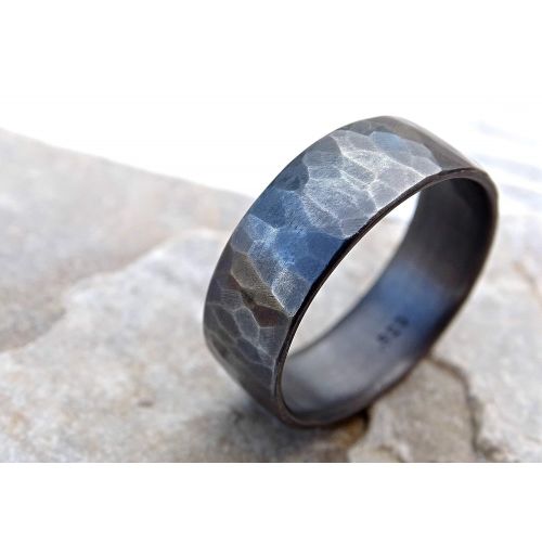  CrazyAss Jewelry Designs industrial mens ring silver, forged silver band ring, mens ring personalized gift, industrial wedding band mens, mens engagement ring silver