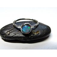 CrazyAss Jewelry Designs welo opal promise ring silver, delicate opal ring, hammered silver ring opal unique engagement ring October birthstone opal anniversary gift